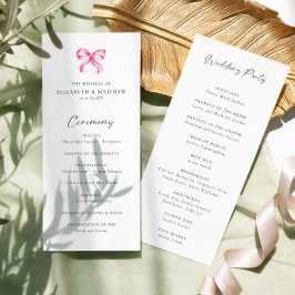 Coquette Roze Strik Eenvoudig Huwelijksceremonie P