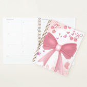 Coquette Roze Strik en Kersen Esthetische Collage Planner (Display)
