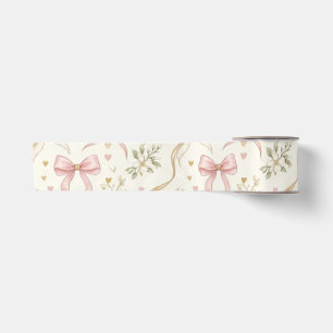 Coquette Roze Strik en Vintage Botanische Lint