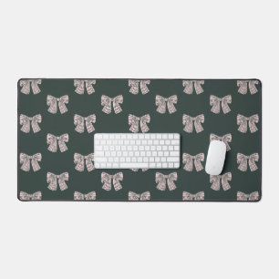 Coquette roze strik esthetische patroon bureau mat