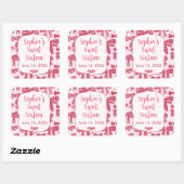 Coquette Roze Strik Feest Vierkante Stickers (Vel)