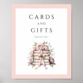 Coquette Roze Strik Kaarten En Cadeaus Poster (Voorkant)