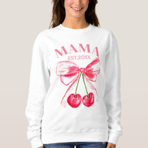 Coquette Roze strik Kersen Schattigee moeder esthe Trui