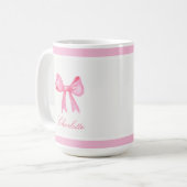 Coquette roze strik koffiemok (Voorkant links)