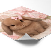 coquette roze strik konijn magneet poster (Hoek)
