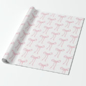 Coquette Roze Strik Lint De Knoop Aandraaien Cadeaupapier (Uitgerold)