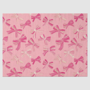 Coquette Roze Strik Lint Naadloos Patroon Tissuepapier