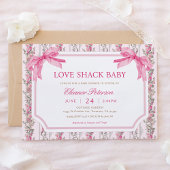 Coquette Roze Strik Love Shack baby Shower Kaart