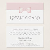 Coquette roze strik loyalty kaart (Voorkant /achterkant)