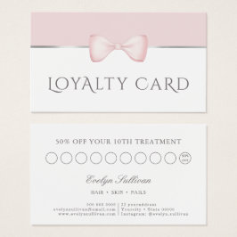 Coquette roze strik loyalty kaart