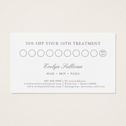 Coquette roze strik loyalty kaart (Achterkant)