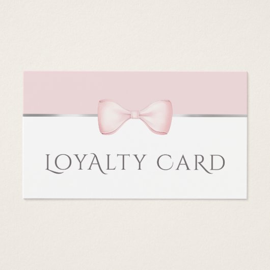 Coquette roze strik loyalty kaart (Voorkant)