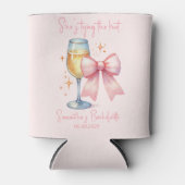 Coquette Roze Strik Meisjesavond  Blikjeskoeler (Voorkant)