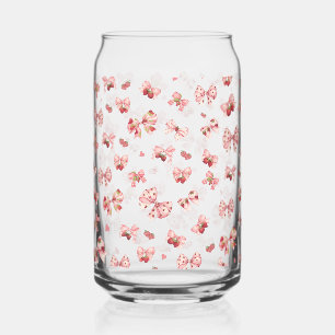 Coquette roze strik met aardbeien Kan Glas