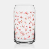 Coquette roze strik met aardbeien Kan Glas (Achterkant)