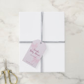 Coquette Roze Strik Minimal Baby Shower Favor Cadeaulabel (Met Touw)