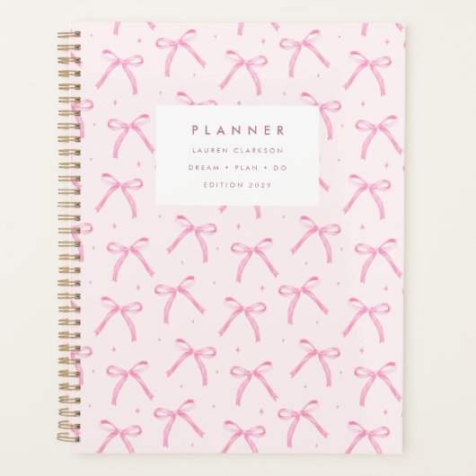 Coquette Roze Strik Moderne Planner (Voorkant)