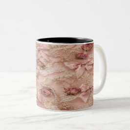 Coquette Roze Strik Mokkukop Tweekleurige Koffiemok