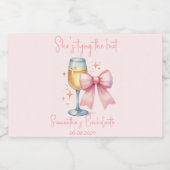 Coquette Roze Strik Ontwikkeldinparty  Sparkling Wijnetiket (Enkel label)