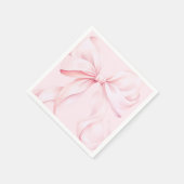 Coquette Roze strik Papier servet (Hoek)