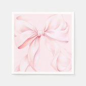 Coquette Roze Strik Papieren Servet (Voorkant)