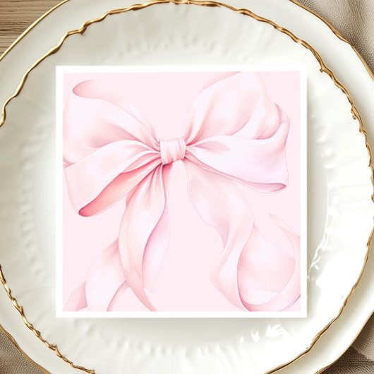 Coquette Roze Strik Papieren Servet