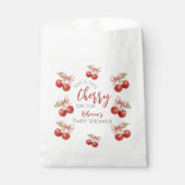 Coquette Roze strik Rode kers op Top Baby shower Bedankzakje (Voorkant)