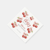 Coquette Roze strik Rode kers op Top Baby shower Servet (Hoek)