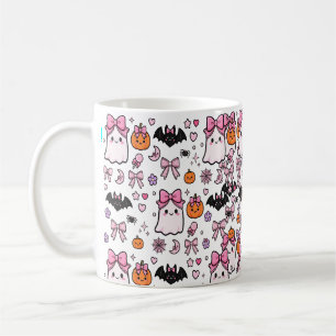 Coquette Roze Strik Roze Geest Halloween Patroon Koffiemok