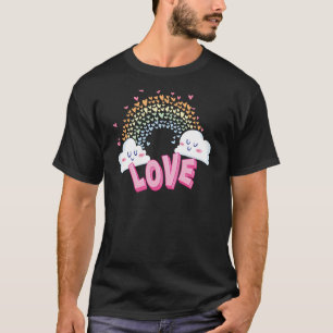 Coquette Roze Strik Roze Regenboog Galaxy Draaimol T-shirt