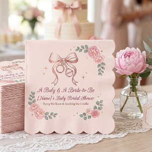 Coquette Roze Strik & Rozen   Gezamenlijk Baby- en Servet