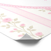 Coquette Roze Strik Rozen Meisje Baby Shower Welko Poster (Hoek)