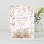 Coquette roze strik verhalenboek nieuw hoofdstuk kaart (Staand voorkant)