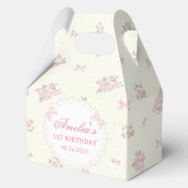 Coquette roze strik verjaardag favoriet dozen bedankdoosjes