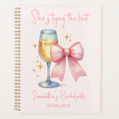 Coquette Roze Strik Verlovingsfeest Planner (Voorkant)