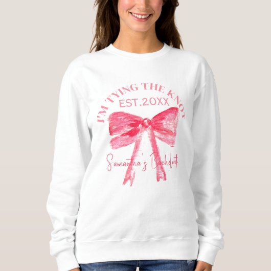 Coquette Roze Strik Verlovingsfeest Trui (Voorkant)