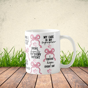 Coquette Roze Strik Verpleegster Cadeau, RN Afstud Koffiemok