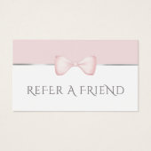 Coquette roze strik verwijzingskaart visitekaartje (Voorkant)