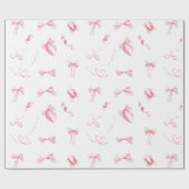 Coquette Roze Strikjes Cadeaupapier Esthetisch (Vlak)