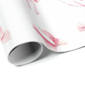 Coquette Roze Strikjes Cadeaupapier Esthetisch (Rol Hoek)