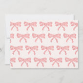 Coquette roze strikken bedankkaart (Voorkant)