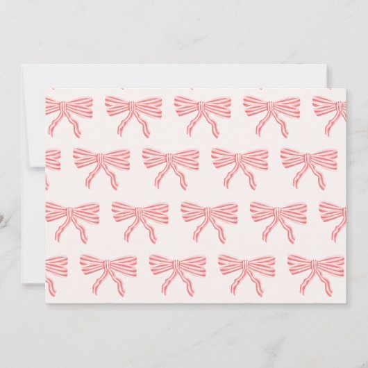 Coquette roze strikken bedankkaart (Voorkant)