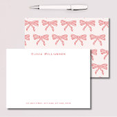 Coquette roze strikken bedankkaart