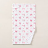 Coquette roze strikken linten naadloos patroon bad handdoek (Handdoek)