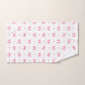 Coquette roze strikken linten naadloos patroon bad handdoek (Handdoek)