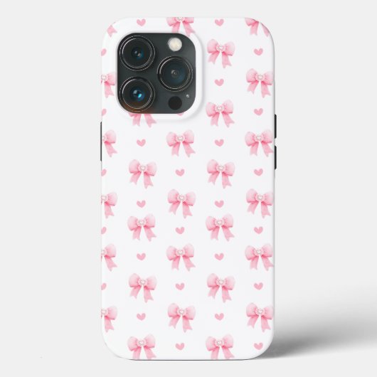 Coquette roze strikken linten naadloos patroon Case-Mate iPhone case (Achterkant)