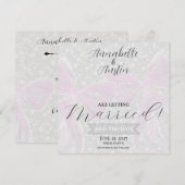 Coquette Roze Strikte Strik Lintjes Plat Save The Date (Voorkant / Achterkant)