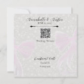 Coquette Roze Strikte Strik Lintjes Plat Save The Date (Achterkant)