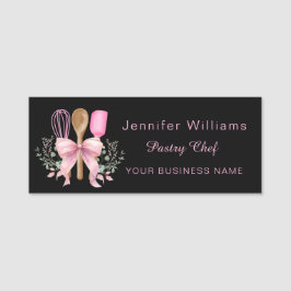 Coquette Roze Utensils Bakkerij Koken Naamplaatje