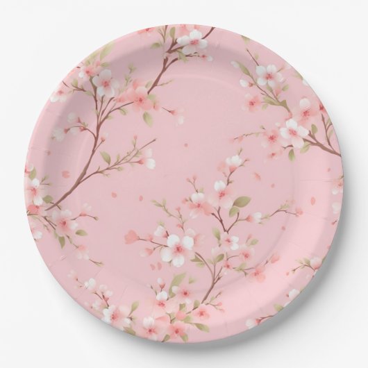 Coquette Roze Verjaardags Papieren Bord (Voorkant)